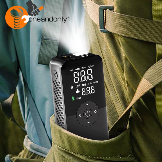 Máy Bơm Hơi Lốp Xe Kỹ Thuật Số Mini Không Dây Đa Năng