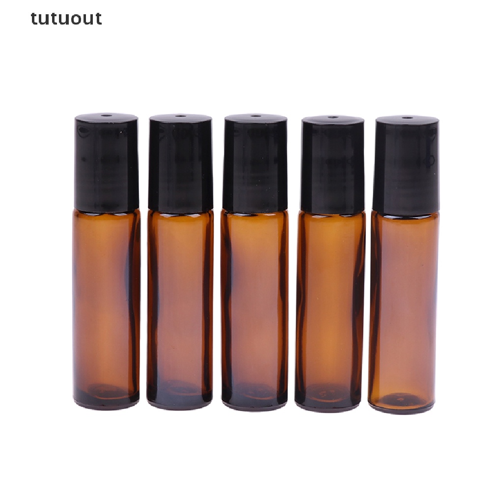 Chai Thủy Tinh Rỗng 10ml Dạng Lăn Kim Loại Màu Hổ Phách