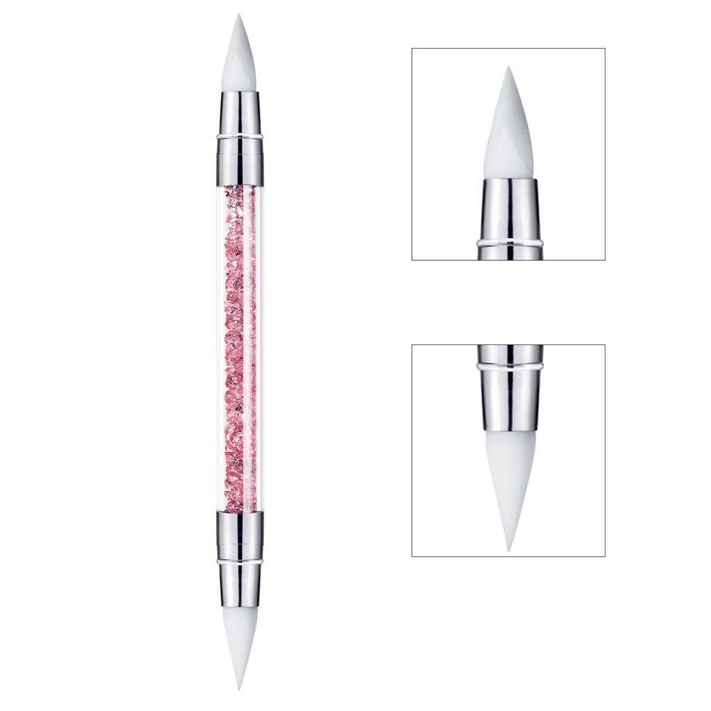 Bút Chạm Khắc Móng Tay Nghệ Thuật Bằng Silicone Hai Đầu