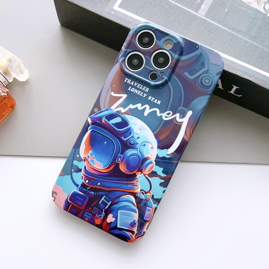 Ốp Điện Thoại PC Cứng Chống Sốc In Hình Phi Hành Gia Cho iPhone 14 13 12 11 Pro X / XS Max XR 7 8 plus