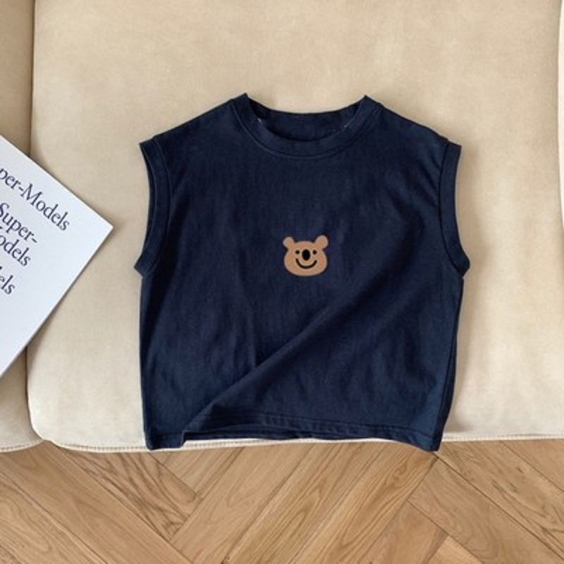 Áo Thun Sát Nách Hình Mặt Gấu, Áo Ba Lỗ Hè Chất Cotton Cao Cấp Cho Bé Từ 6-27kg MOOBABY SHOP