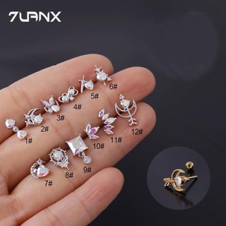7uanX 1 Đôi Bông Tai Bằng Thép Không Gỉ 20G 20G Thời Trang Cá Tính