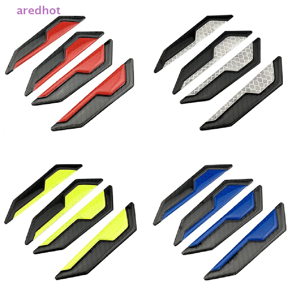 1 Bộ Miếng Dán Phản Quang Bằng Sợi Carbon Chống Va Chạm An Toàn Cho Cửa Xe Hơi Mới