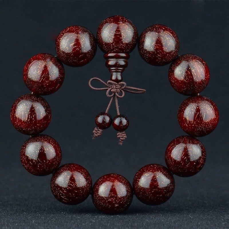 Vòng Tay Gỗ Đàn Hương Đỏ M8QR Phong Cách Ấn Độ Cho Nam Và Nữ