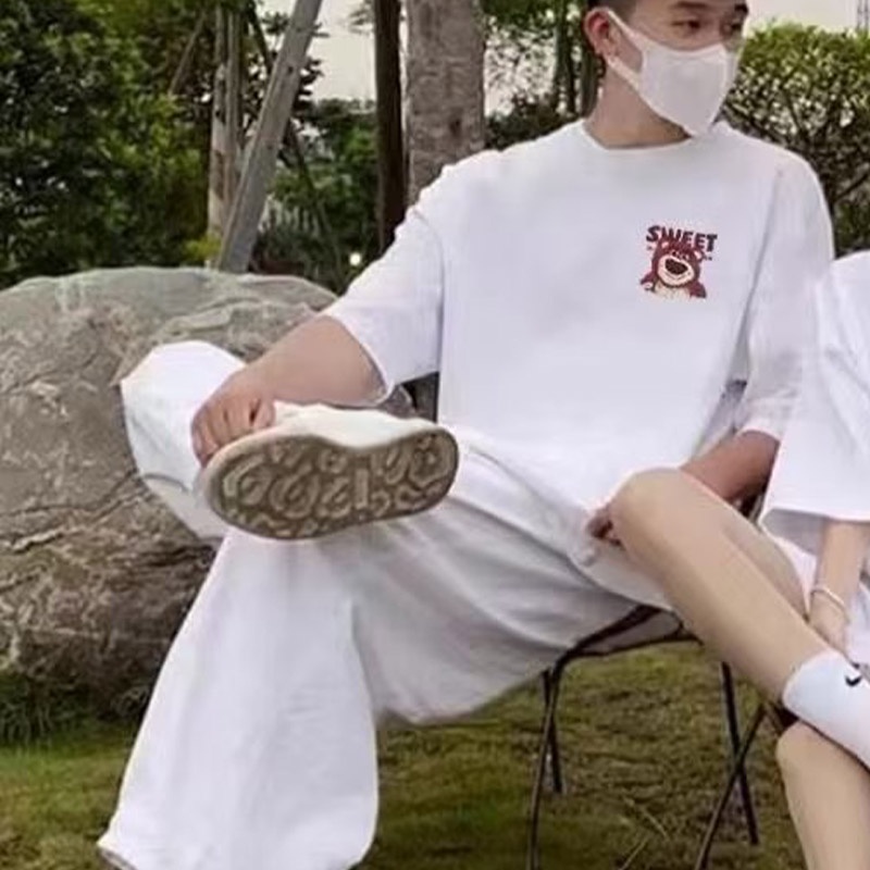 Áo Thun Tay Ngắn In Hình Thỏ Và Dâu Tây Năm Mới Thời Trang Mùa Hè Cho Cặp Đôi