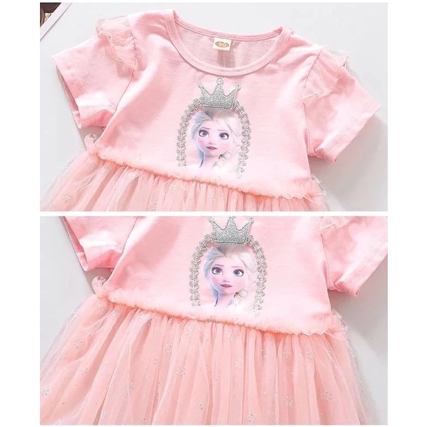 Đầm Công Chúa Elsa Đính Kim Sa Lấp Lánh