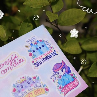[ tiệm, ] Sticker "con gái con đứa"