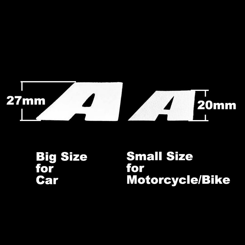 Sticker Chữ O-Z 0-9 20mm Màu Trắng Chất Liệu Da Dán Vành Bánh Xe Đạp / Mô Tô