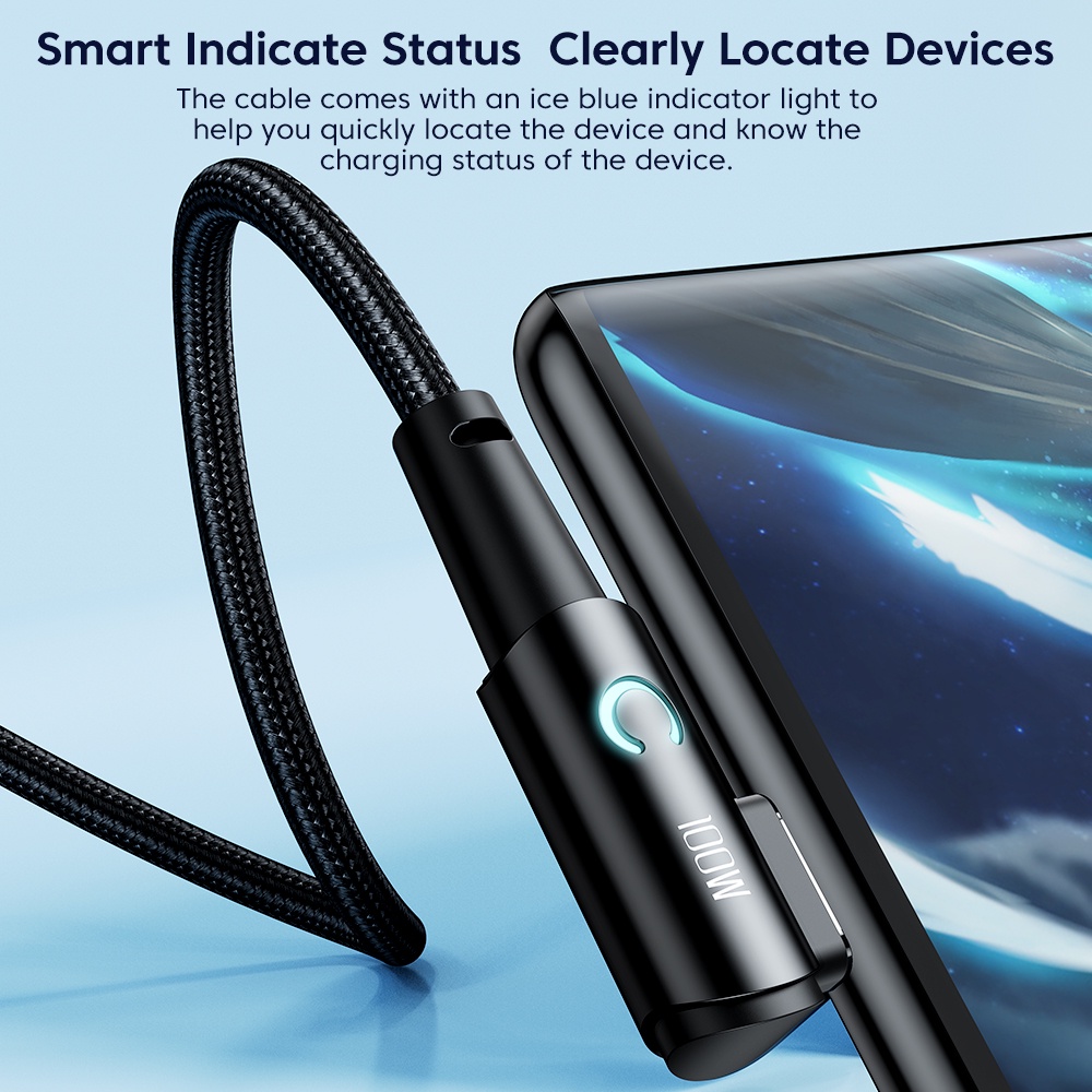 Dây Cáp Sạc Nhanh USB C Sang Type C 100W PD Cho POCO Samsung 90 Độ 5A