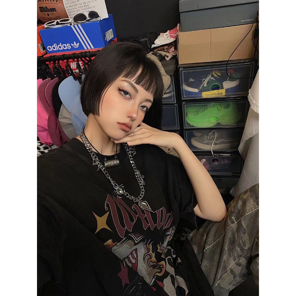 NRVP Áo Thun 100% Cotton Tay Ngắn Dáng Rộng In Họa Tiết Độc Đáo Phong Cách Hàn Quốc Thời Trang Cho Nam Và Nữ