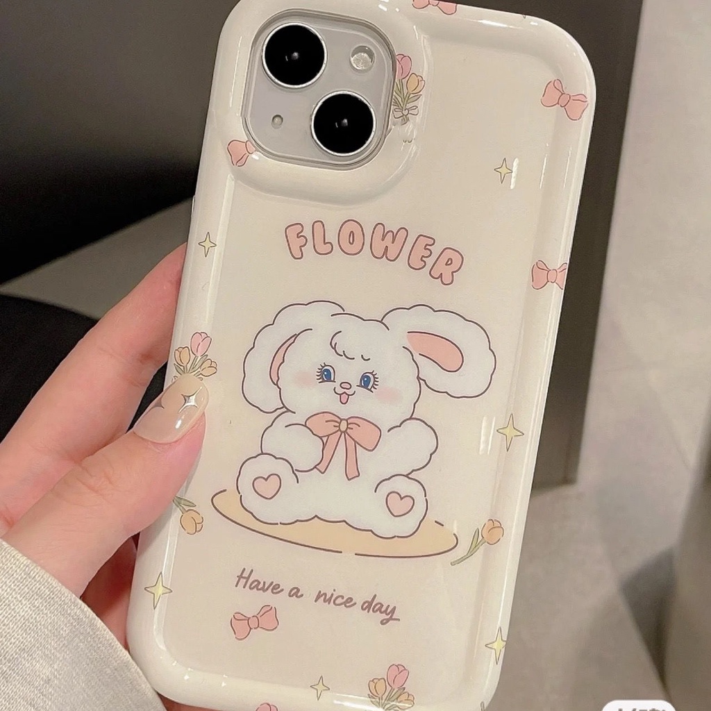 Ốp Điện Thoại Silicon TPU Mềm Chống Sốc In Hình Thỏ Dễ Thương Cho IPhone 14 13 11 12 Pro XS Max X XR 7 + 8 Plus