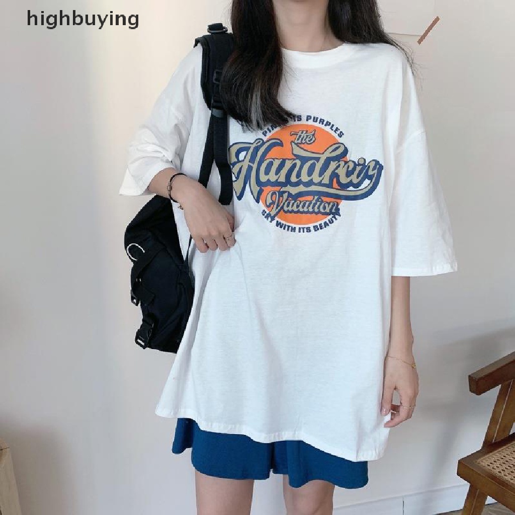 Áo Thun Nữ Tay Ngắn In Chữ Phong Cách Hàn Quốc