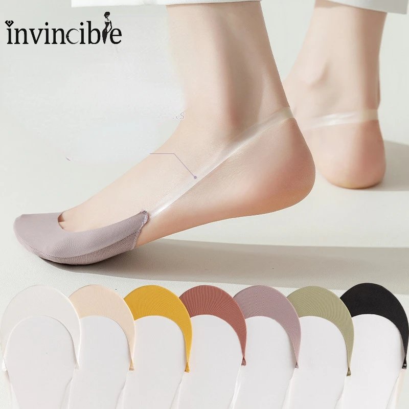 Vớ Thuyền Lụa Lạnh Mỏng Vô Hình / Đôi Chân Chống Trượt Thoải Mái Thời Trang Mùa Hè Cho Nữ