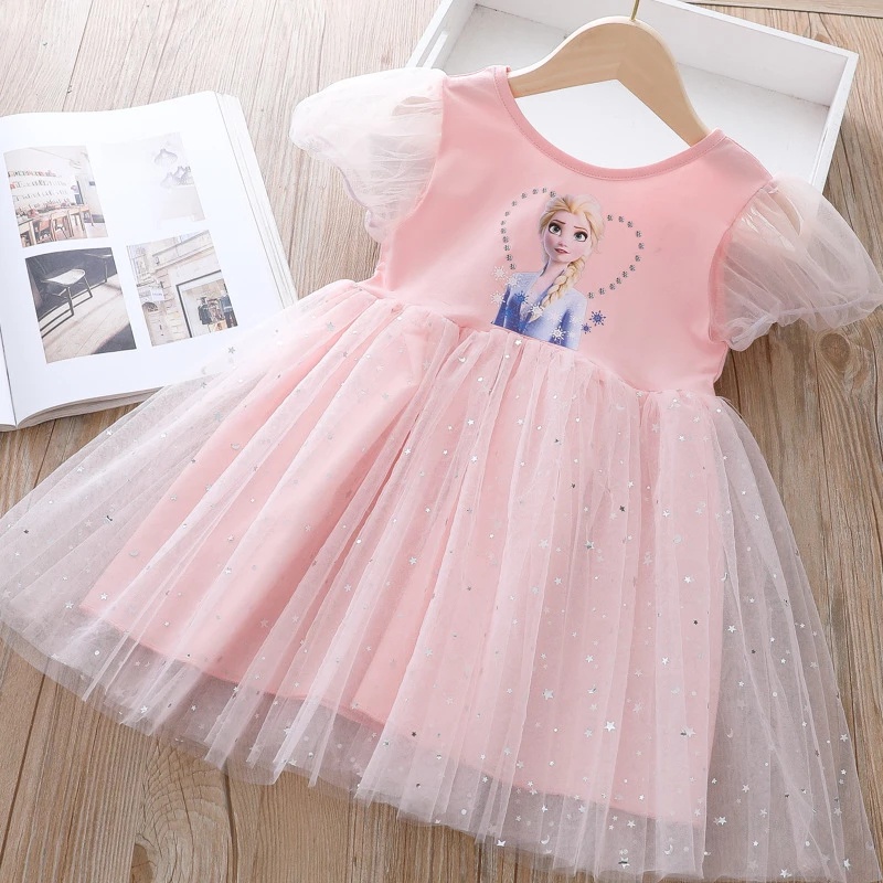 Đầm Công Chúa Elsa Đính Kim Sa Lấp Lánh