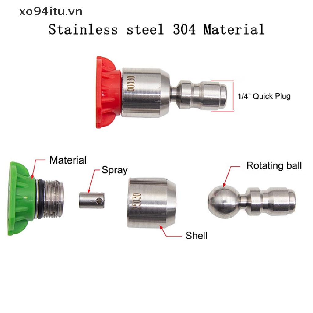 Đầu Nối Vòi Phun Nước Áp Suất Cao XOITU 1 / 4 "0 15 25 40 Độ Bằng Thép Không Gỉ XOITU