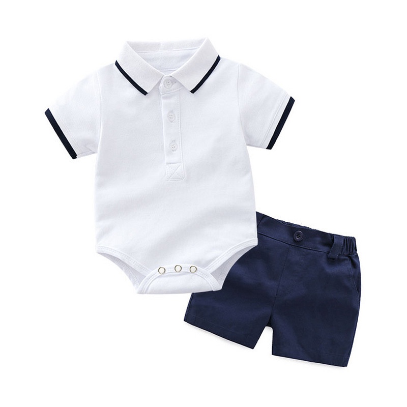 Bộ Áo Thun Polo + Quần Đùi Xinh Xắn Cho Bé Trai 2023