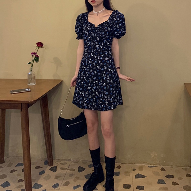 IELGY   Đầm Cổ Vuông Phong Cách Cá Tính Cho Nữ