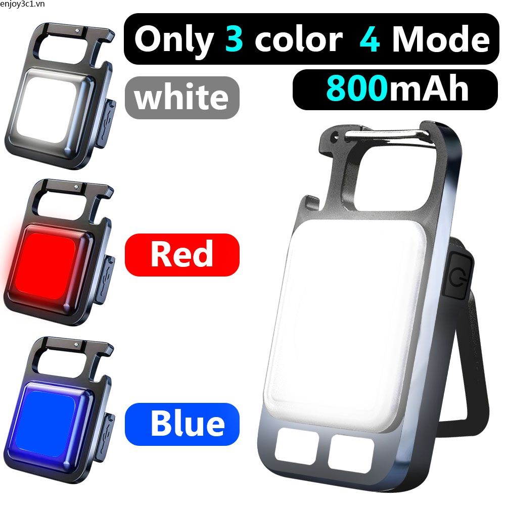 Móc Khóa Cob Nhấp Nháy Màu Xanh Đỏ Nam Châm Đèn Làm Việc Đèn Led Bảo Trì Cắm Trại Ngoài Trời Đèn Pin Led Mini Đèn Làm Việc Sạc Lại Được Usb Tiện Dụng LIFE08