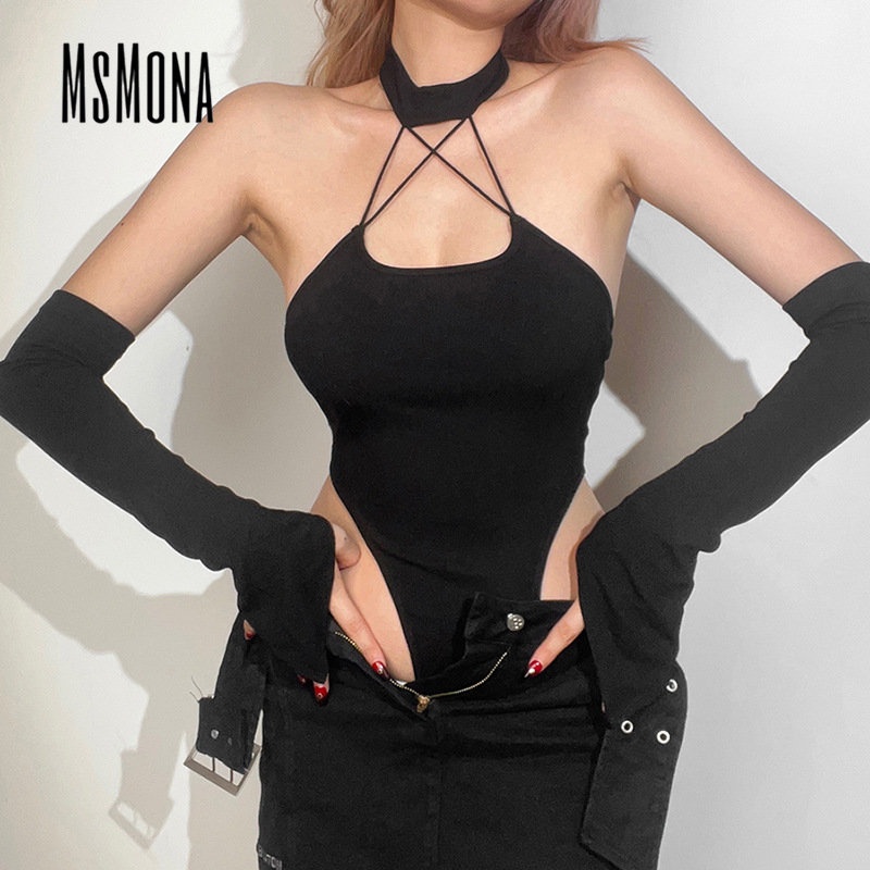 MsMona Bộ Áo Liền Quần Dáng Ôm Màu Trơn Thời Trang 2023 Dành Cho Nữ | BigBuy360 - bigbuy360.vn