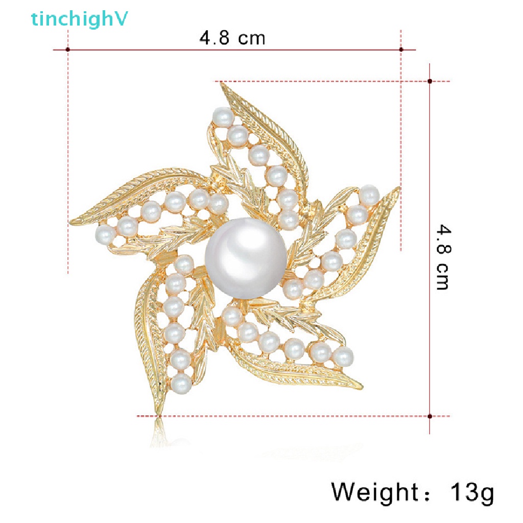 [TinchighV] Bộ Ghim Cài Áo Đính Ngọc Trai Giả Màu Vàng Lì Đơn Giản Thời Trang Cổ Điển Phù Hợp Với Phụ Nữ [Mới]