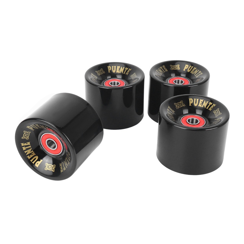 PUENTE 4Pcs/Set Cruiser Skateboard Wheels PU Wheels Long Board Cruiser Wheels with ABEC-9 Bearings