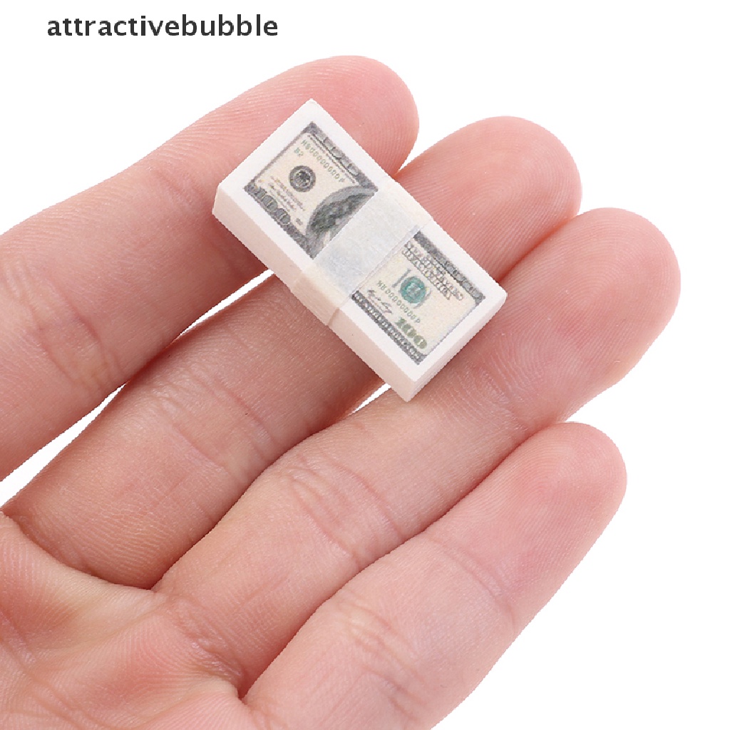 Set 100 Tờ Tiền Đô La Mini Tỉ Lệ 1: 12 Cho Nhà Búp Bê 100 Đô La