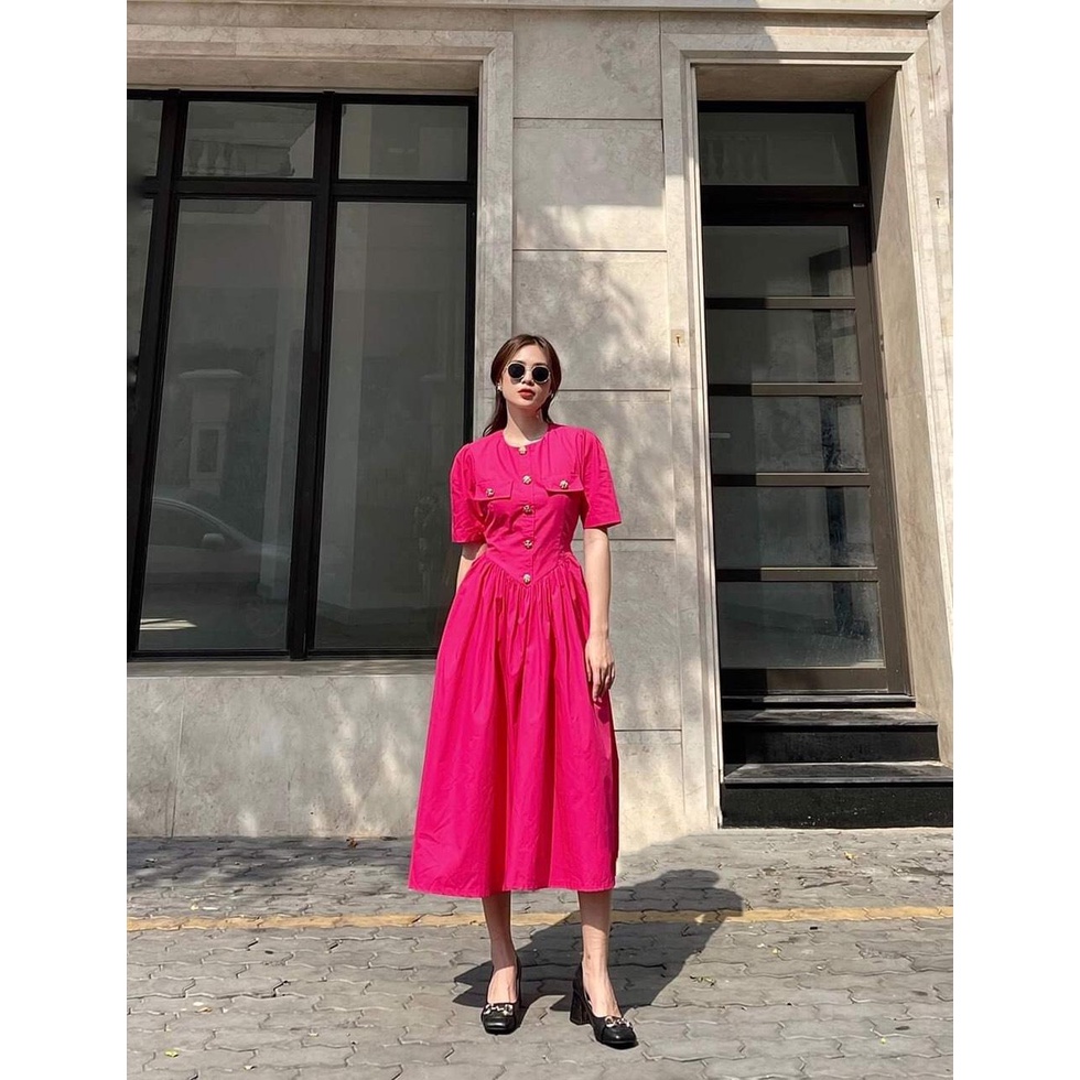 Đầm Midi Đính Nút T.o.p.s.h.op