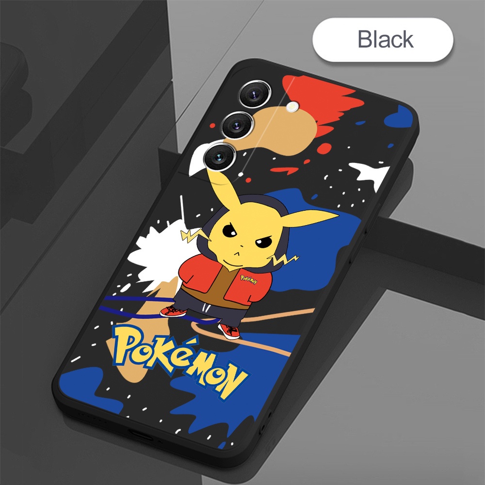 Ốp Điện Thoại Silicon Viền Vuông Họa Tiết Hoạt Hình Pikachu Dễ Thương Cho Samsung Galaxy S23 5G S23 Plus S23 Ultra