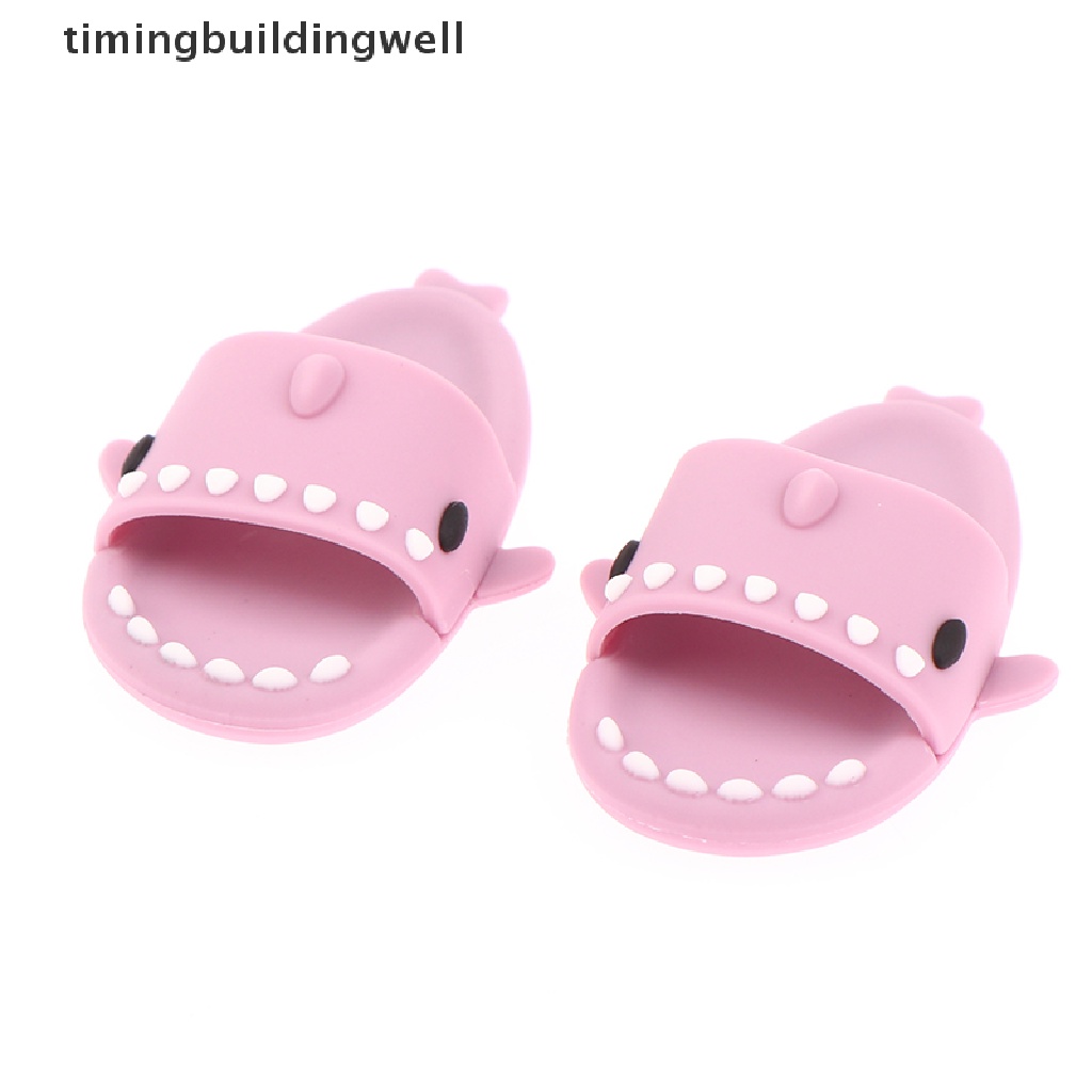 1 Đôi Giày Hình Cá Mập Dễ Thương Cho Búp Bê Tỉ Lệ 1 / 6