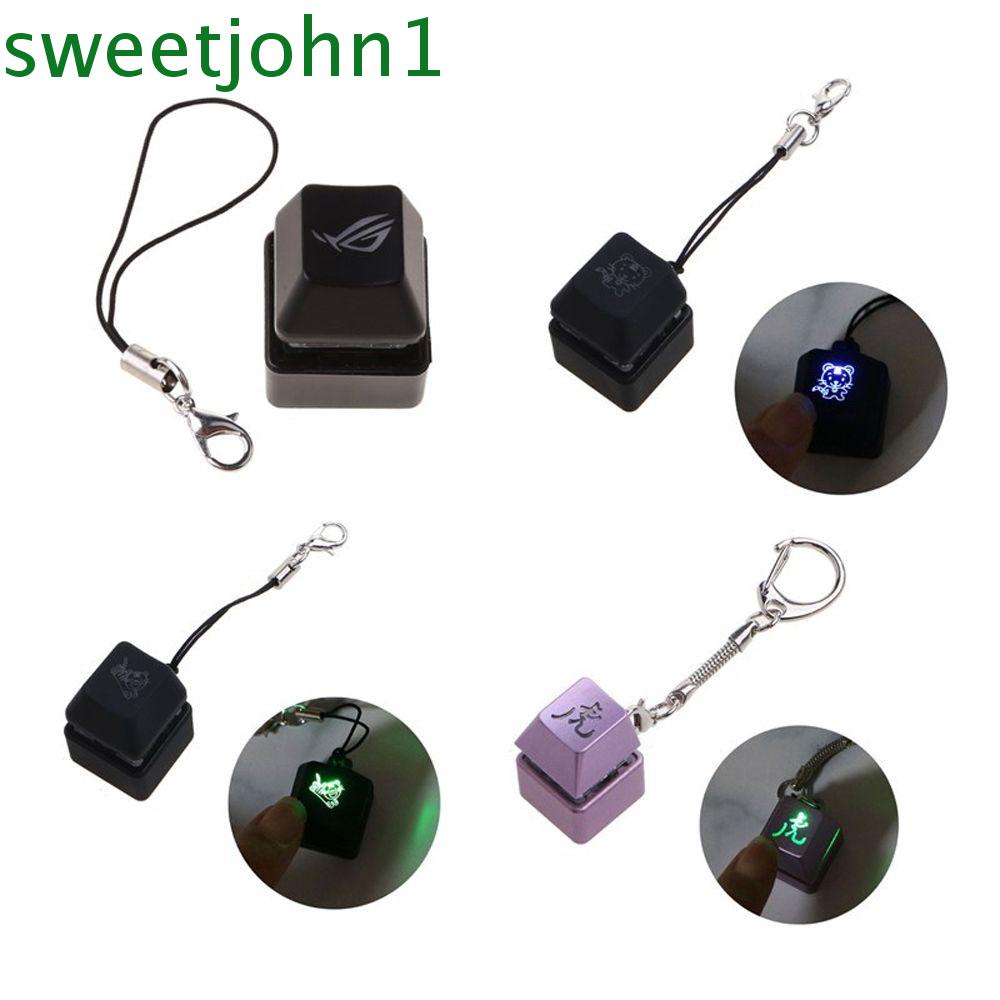 SWEETJOHN 1 PC Keyboard Switches Tester Kit Mechanical Keyboard Keyring Mechanical Keyboard Switch Keychain RGB LED Light Up Backlit Colorful Shaft Tester Creative Gifts Stress Relief Key Chains