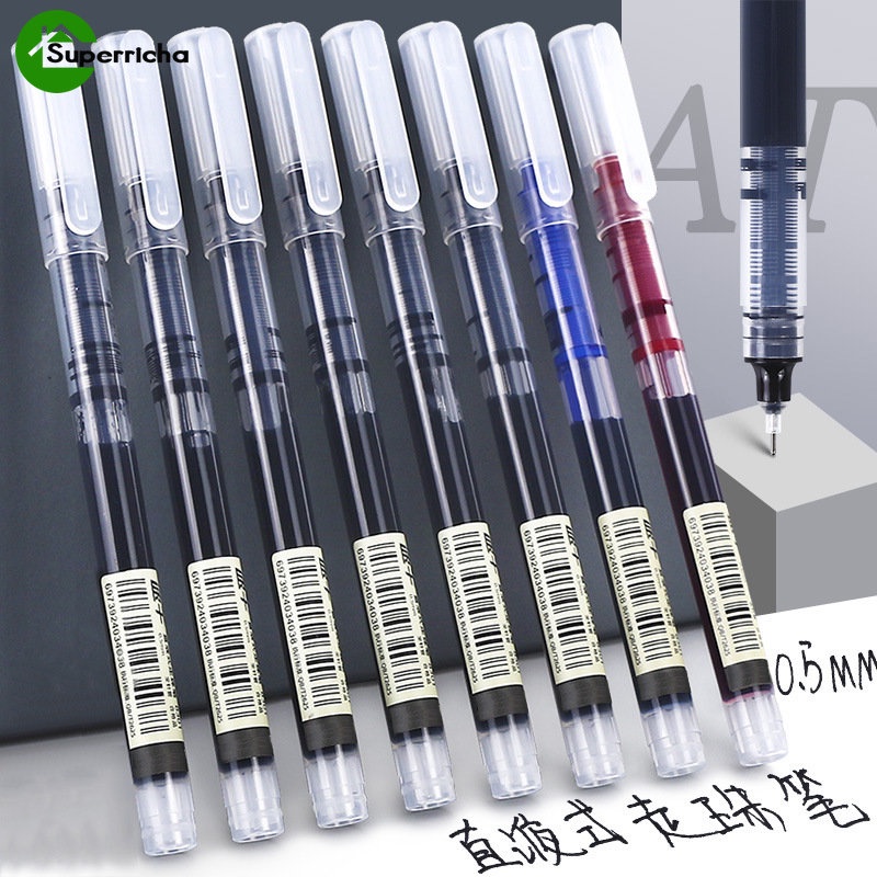 Bút Mực Gel Dạng Lỏng Ngòi 0.5mm Nhanh Khô Màu Đỏ Đen Xanh Dương