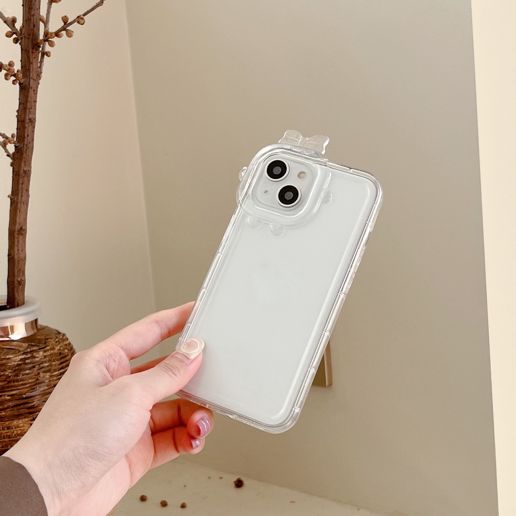 Ốp Điện Thoại TPU Dẻo Trong Suốt Họa Tiết Hoạt Hình 3D Đơn Giản Chống Rơi Cho iPhone 14 13 12 11 PRO MAX XS XR 7 8 Plus