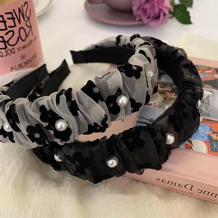 Băng Đô Dạng Lưới Đính Ngọc Trai Thời Trang Mùa Hè