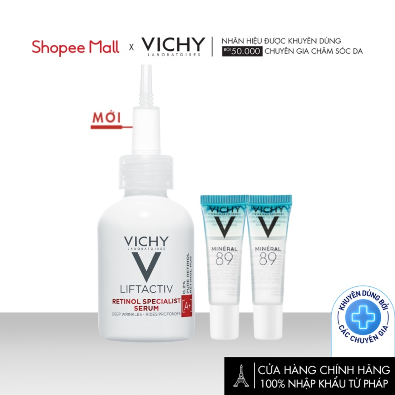 Bộ sản phẩm phục hồi chuyên sâu, giảm nếp nhăn và giúp da trông trẻ hơn Vichy Liftactiv Retinol