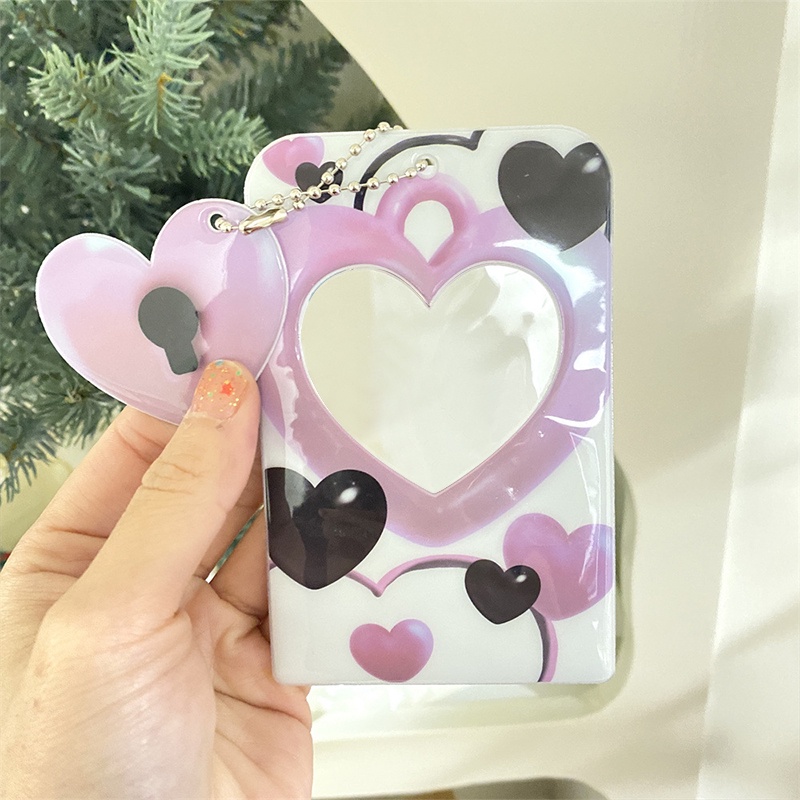 Goo Móc Chìa Khóa Bằng PVC 3 inch Họa Tiết Trái Tim Hoạt Hình Dễ Thương