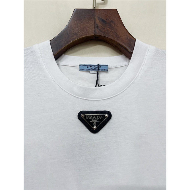 Áo Thun cotton Ngắn Tay Thêu logo Mới PRAD1 Dành Cho Nam / Size S-4XL