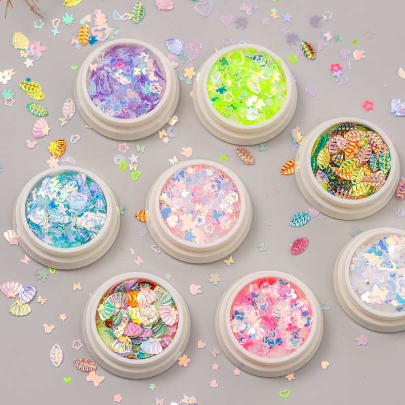 Phụ Kiện Trang Trí Móng Tay Hình Hoa Tuyết / Bướm / Trái Tim Nhiều Màu Sắc Lấp Lánh