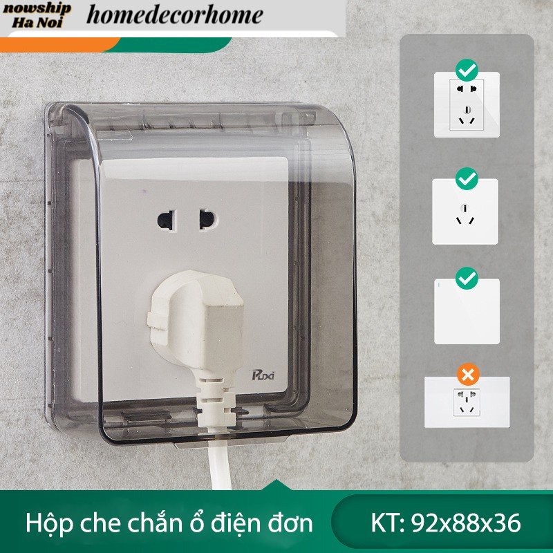 Hộp chụp ổ điện an toàn chống thấm nước bảo vệ an toàn khi đang sử dụng điện- Hộp Chống Nước Che Mưa Cho Công Tắc Ổ Cắm
