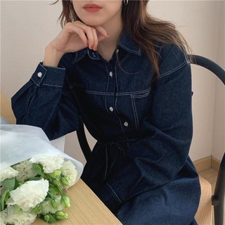 Đầm jean dáng suông Xiny D2823