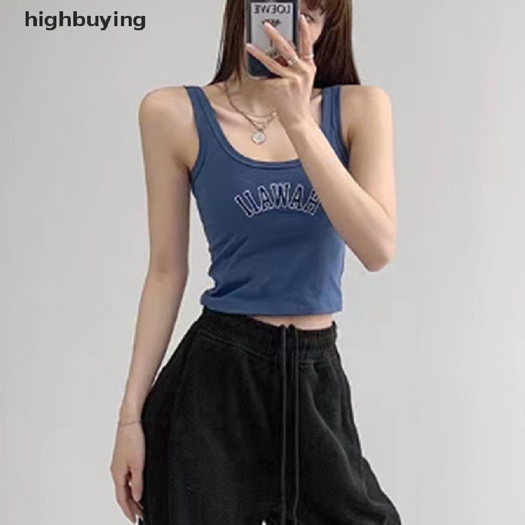 Áo Hai Dây Thêu Chữ Y2k Màu Sắc Ngọt Ngào Cho Nữ