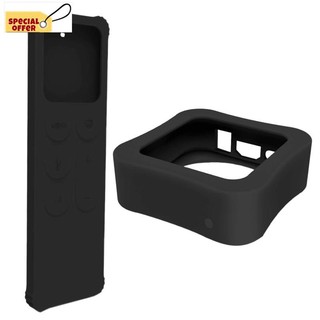 Remote case and tv box protective case for apple tv 4k 5th / 4th - shock proof silicone cover for apple tv