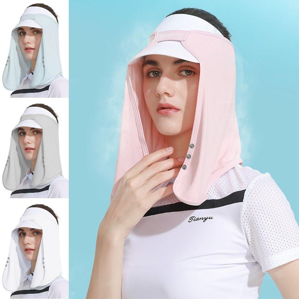 Mũ Xô Bằng Lụa Mát Thoáng Khí Bảo Vệ Mặt Cổ Tiện Dụng Khi Đi Xe Đạp