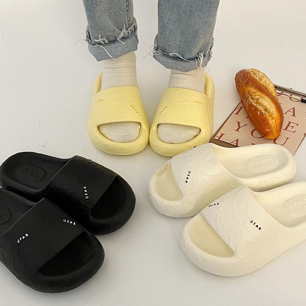 Dép Nữ Bánh Mì Quai Phồng Họa Tiết Gân Nổi Đế Độn Siêu XINH Cao 3.5cm