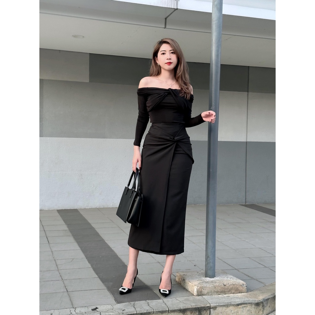 Chân váy nữ kiểu xoắn vạt skirt dáng dài Thân Tam Thảo Fashion , thiết kế sang trọng 2 lớp cạp đai cao cấp 4YOUNG CV3569