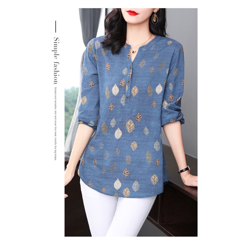 Áo Sơ Mi Dáng Rộng In Họa Tiết Vintage Thoải Mái Thời Trang