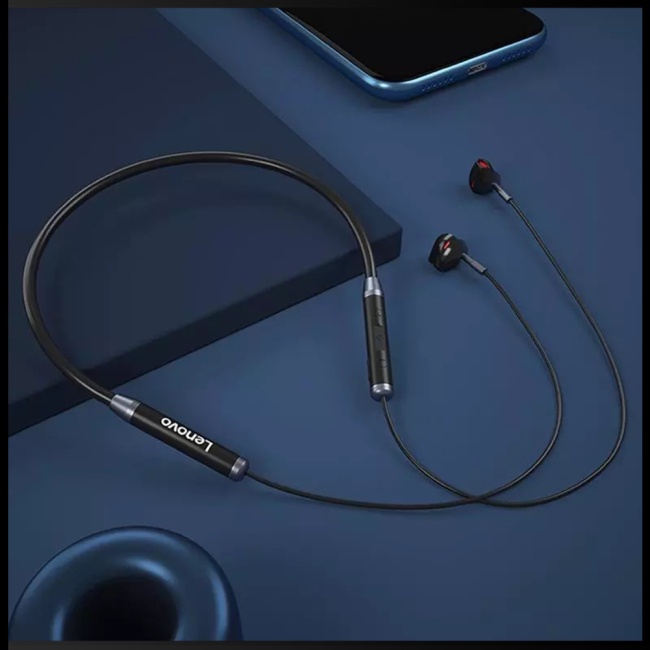 Tai Nghe Thể Thao Không Dây Zevaret Lenovo He06 Bluetooth 5.0 Chống Thấm Nước Có Nam Châm Đeo Cổ
