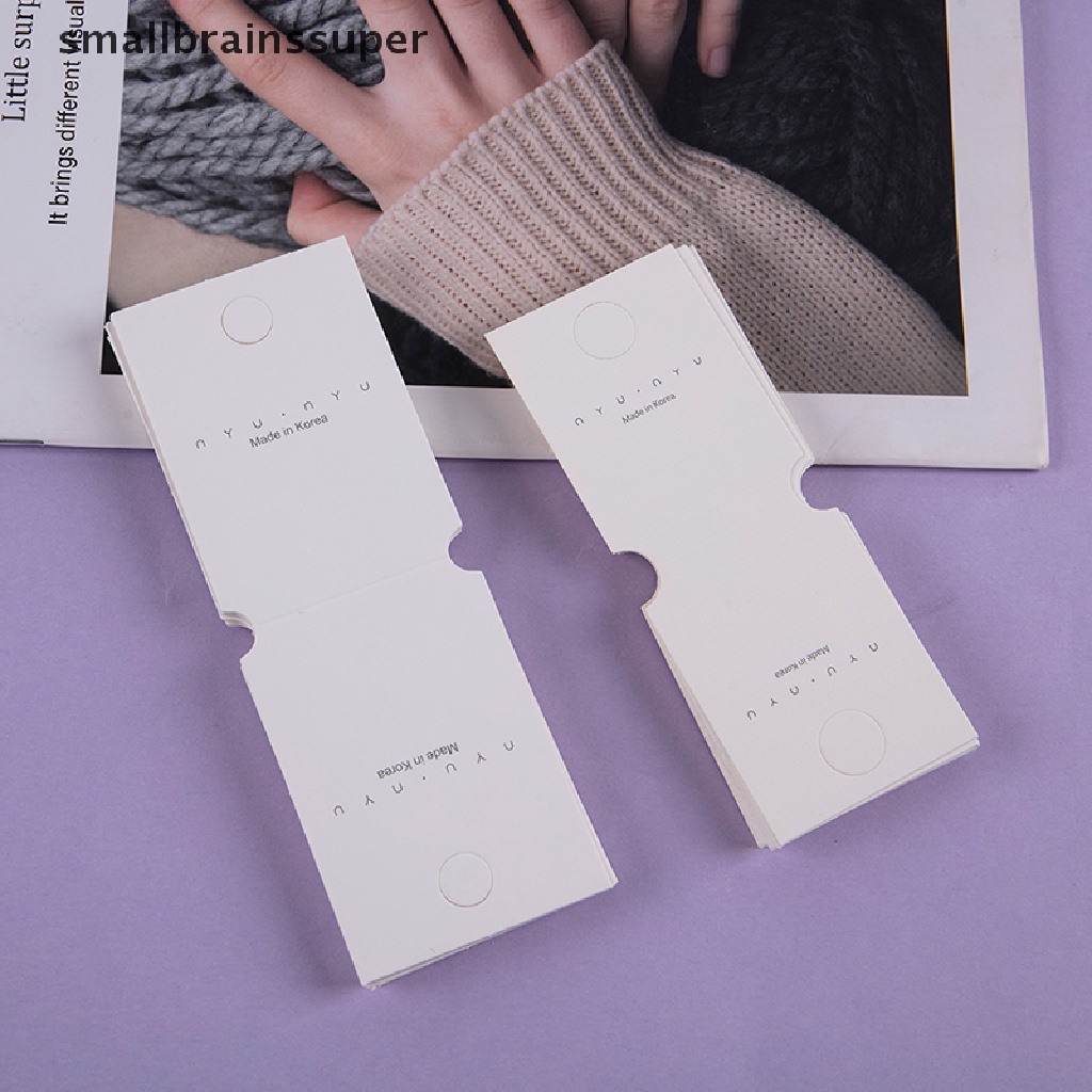 Bộ 50 Thẻ Gấp Treo Trưng Bày Trang Sức / Kẹp Tóc / Dây Chuyền / Móc Khóa Màu Trắng