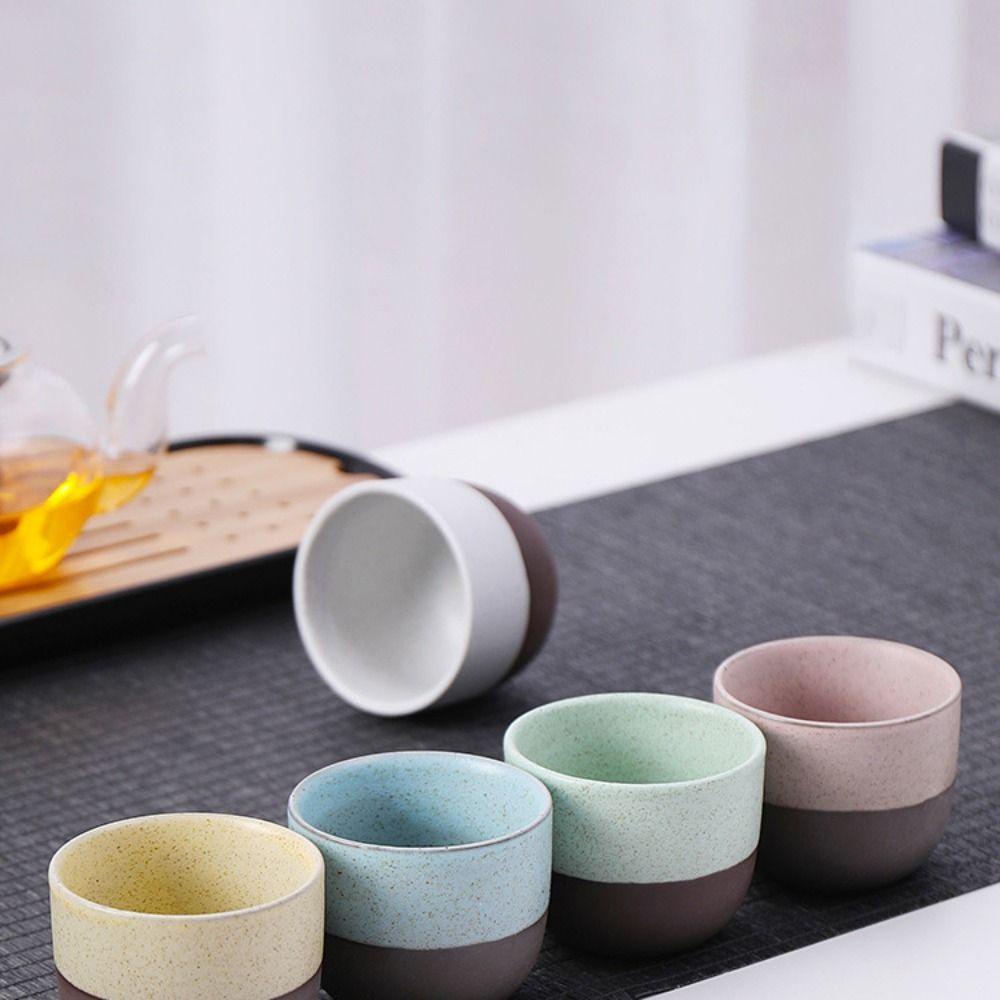 Cốc Uống Nước Bằng Sứ Nhiều Màu Sắc Phong Cách Retro Nhật Bản AARON1