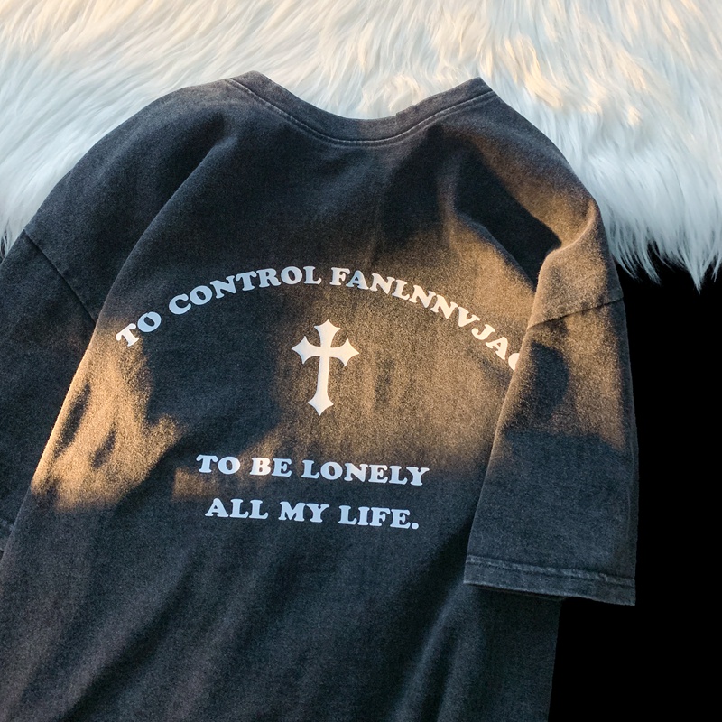 NRVP Áo Thun 100% Cotton Tay Ngắn Dáng Rộng In Họa Tiết Độc Đáo Phong Cách Hàn Quốc Thời Trang Cho Nam Và Nữ