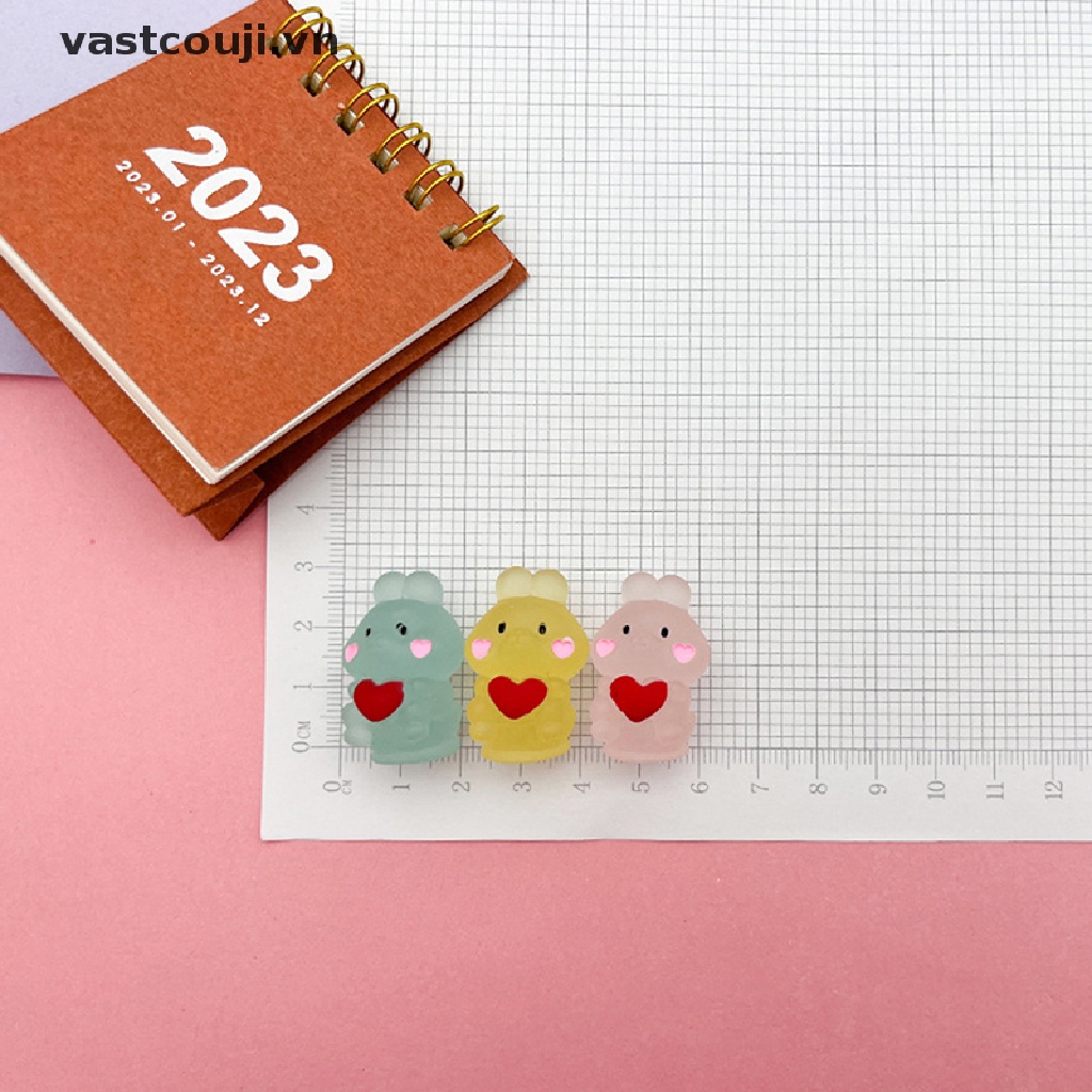 Set 2 Chú Thỏ Mini Phát Sáng Trong Bóng Tối Trang Trí